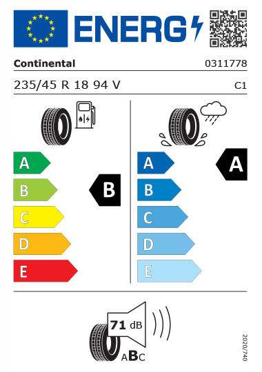 Kia Tyre Label  - continental-0311778-235-45R18